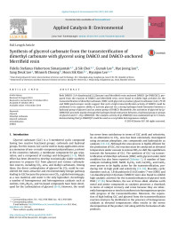 Fidelis Stefanus Hubertson Simanjuntak & Ji Sik Choi & Gunuk Lee & Hye Jeong Lee & Sang Deuk Lee & Minserk Cheong & Hoon Sik Kim & Hyunjoo Lee — Synthesis of glycerol carbonate from the transesterification of dimethyl carbonate with glycerol using DABCO and DABCO-anchored Merrifield resin