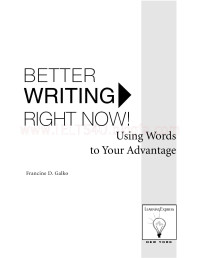 Francine D. Galko — Better Writing Right Now