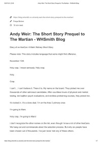 Andy Weir — Diary of an AssCan (The Martian #0.5)