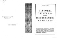 Curt Sachs — Historia universal de los instrumentos musicales