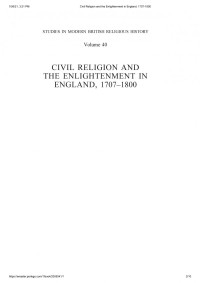 Ashley Walsh — Civil Religion and the Enlightenment in England, 1707-1800 (Studies in Modern British Religious History, vol 40)