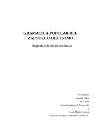 Pickett, Velma B.; Black, Cheryl; Marcial Cerqueda, Vicente — Gramática popular del zapoteco del istmo