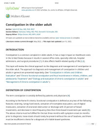 Satish — Constipation in the Older Adult (Uptodate 2022)