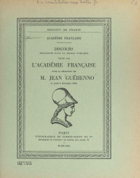 Jean Guéhenno — Discours de réception à l'Académie française