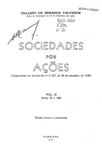 Trajano de Miranda Valverde — Sociedades por Ações: (comentários ao Decreto-lei nº 2.627, de 26 de setembro de 1940), Volume II (Arts. 74 a 136)