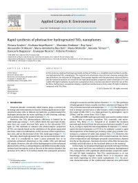 Viviana Scuderi & Giuliana Impellizzeri & Massimo Zimbone & Ruy Sanz & Alessandro Di Mauro & Maria Antonietta Buccheri & Maria Miritello & Antonio Terrasi & Giancarlo Rappazzo & Giuseppe Nicotra & Vittorio Privitera — Rapid synthesis of photoactive hydrogenated TiO2 nanoplumes