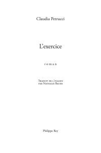 Claudia Petrucci [Petrucci, Claudia] — L’exercice