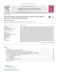 Michalis Konsolakis — The role of Copper–Ceria interactions in catalysis science: Recent theoretical and experimental advances