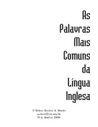 Rubens Queiroz de Almeida — As palavras mais comuns da língua inglesa