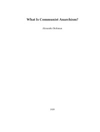 Alexander Berkman — What Is Communist Anarchism?