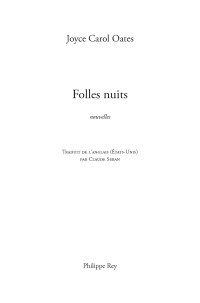 Joyce Carol Oates — Folles nuits