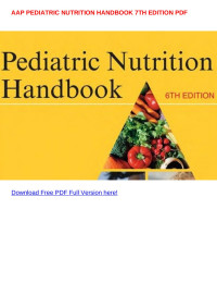 Free PDF Online Library — AAP PEDIATRIC NUTRITION HANDBOOK 7TH EDITION PDF
