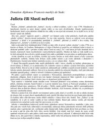 Sade — Julieta čili slasti neřesti