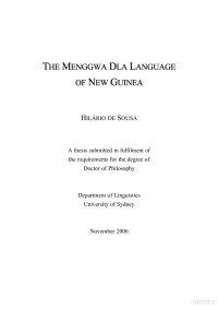 De Sousa — Menggwa Dla Language of New Guinea