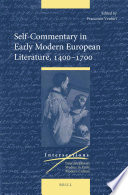 Francesco Venturi — Self-Commentary in Early Modern European Literature, 1400–1700