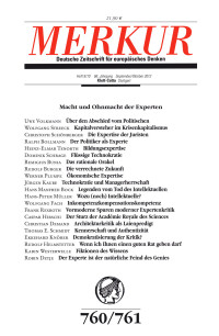 Christian Demand; — MERKUR Deutsche Zeitschrift für europäisches Denken. Macht und Ohnmacht der Experten