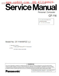 Panasonic — Service Manual for Panasonic CF-Y4 Personal Computer