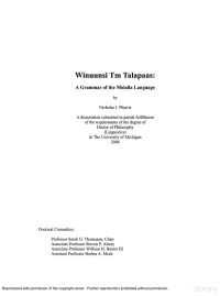 Pharris — Molala; Winuunsi Tm Talapaas - A Grammar of the Molalla Language