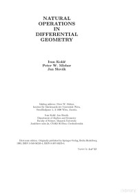 Ivan Kol´aˇr, Peter W. Michor, Jan Slov´ak — Natural Operations in Differential Geometry