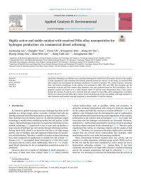 Jaemyung Lee — Highly active and stable catalyst with exsolved PtRu alloy nanoparticles for hydrogen production via commercial diesel reforming