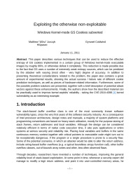 Matthew "j00ru" Jurczyk & Gynvael Coldwind — Exploiting the Otherwise Non-Exploitable: Windows Kernel-mode GS Cookies subverted