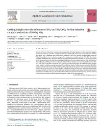 Lei Zhang & Lulu Li & Yuan Cao & Xiaojiang Yao & Chengyan Ge & Fei Gao & Yu Deng & Changjin Tang & Lin Dong — Getting insight into the influence of SO2 on TiO2/CeO2 for the selective catalytic reduction of NO by NH3