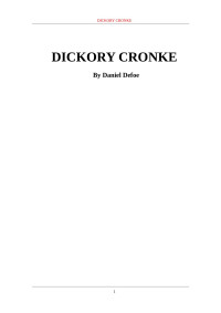 Daniel Defoe — Dickory Cronke