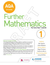 Ben Sparks, Clare Baldwin, Claire Baldwin, Jonny Griffiths, John du Feu — AQA A Level Further Mathematics Year 1 (AS)