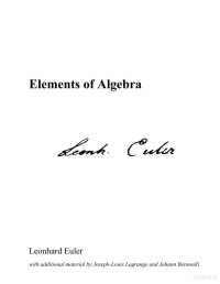 Leonhard Euler — Elements of Algebra