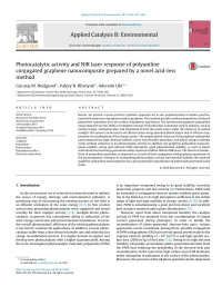 Gururaj M. Neelgund & Valery N. Bliznyuk & Aderemi Oki — Photocatalytic activity and NIR laser response of polyaniline conjugated graphene nanocomposite prepared by a novel acid-less method