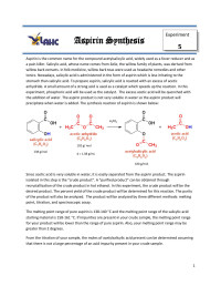 Joachin — Experiment 5 - Synthesis of Aspirin