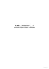 Dr. Adon Nasrullah Jamaludin,M.Ag. — SOSIOLOGI PERKOTAAN: Memahami Masyarakat Kota dan Problematikanya