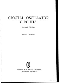 Robert J. Matthys — Crystal Oscillators Circuits