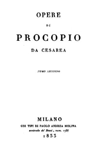 Prokopios Kaisarieus — Opere di Procopio di Cesarea, tomo secondo