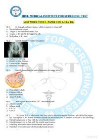 Medical Institute for Screening Test — MIST MOCK TEST 3 - PAPER 1 ON 28 JUNE 2024