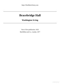 Washington Irving — Bracebridge Hall