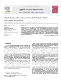 James A. Sullivan — The effect of C(s) on the trapping of NOx onto Pt/Ba/Al2O3 catalysts