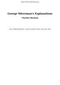 Charles Dickens — George Silverman's Explanation