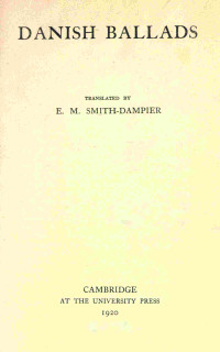 E. M. Smith-Dampier — Danish ballads