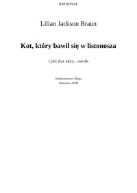 Ata — Kot, ktory bawil sie w listonosza - Lilian Jackson Braun