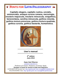 JUAN JOSE MARCOS — Latin Paleography (Fonts for Latin script)