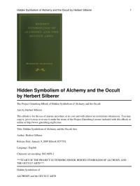 Herbert Silberer — Hidden Symbolism of Alchemy and the Occult Arts