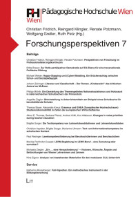 Christian Fridrich, Reingard Klingler, Renate Potzmann, Wolfgang Greller, Ruth Petz (Hg.); — Cover_Forschungsperspektiven_entwurf_01.indd