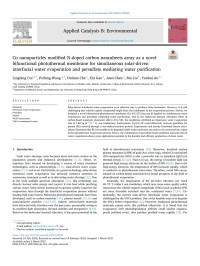 Lingfang Cui — Co nanoparticles modified N-doped carbon nanosheets array as a novel bifunctional photothermal membrane for simultaneous solar-driven interfacial water evaporation and persulfate mediating water purification