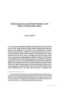 Multiculturalism And British Identity In The Wake Of The Rushdie Affair — Multiculturalism And British Identity In The Wake Of The Rushdie Affair