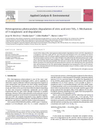 Jorge M. Meichtry — Heterogeneous photocatalytic degradation of citric acid over TiO2. I: Mechanism of 3-oxoglutaric acid degradation