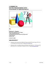 Unknown — A PRIMER ON MACRO PROGRAMMING VBA - Excel