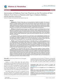 Unknown — Intervention of Diabetes Foot Care Practices on the Prevention of New Diabetic Foot Ulcers in Patients with Type 2 Diabetes Mellitus