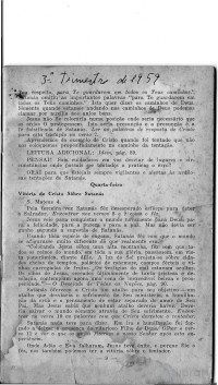 lição escola sabatina 1959 - 3º trimestre — lição escola sabatina 1959 - 3º trimestre