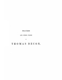 Thomas Becon;John Ayre; — Prayers and Other Pieces of Thomas Becon